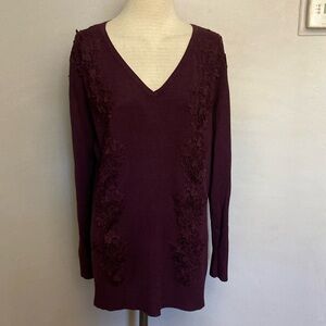 1-3 Lane Bryant Sweater with lace Appliqué Accent 14/16